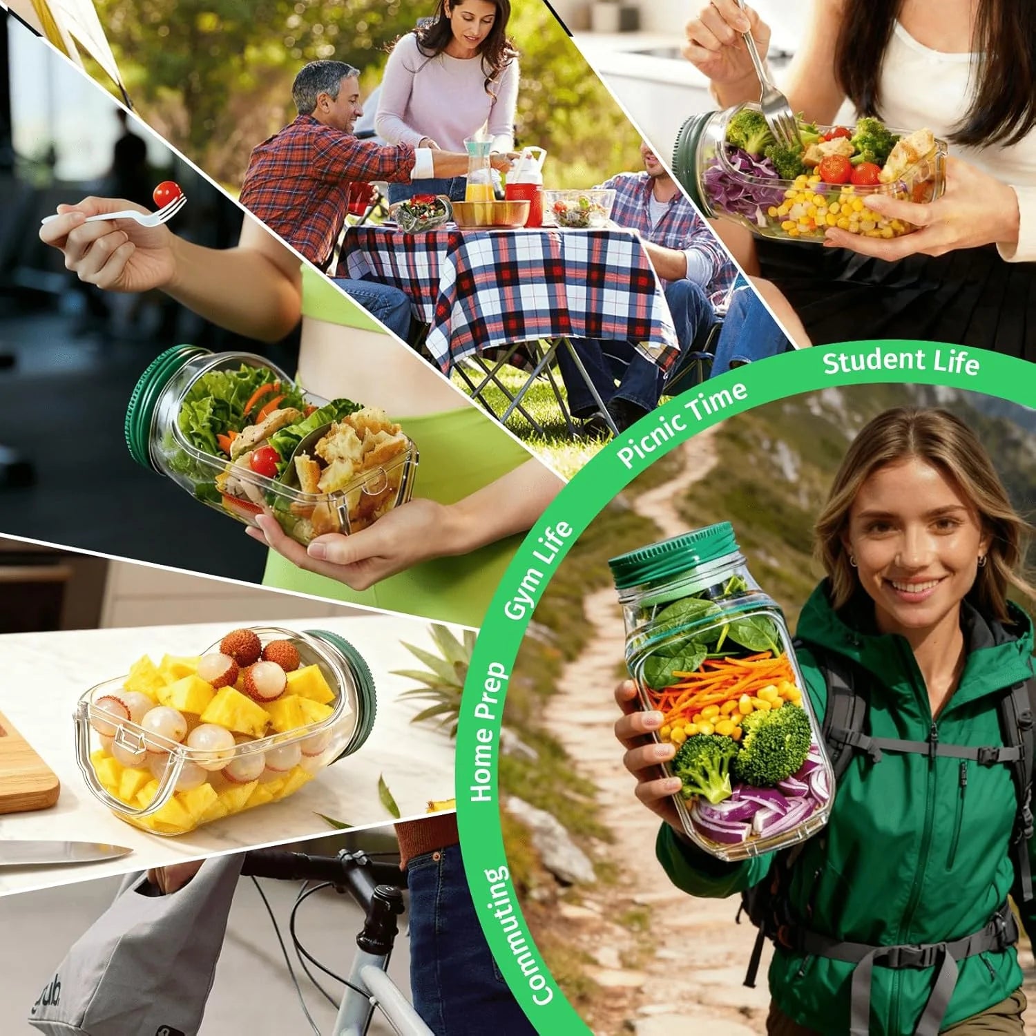 🎉Last Day Final Sale⏰️Salad Pod Mason Jar Side Open